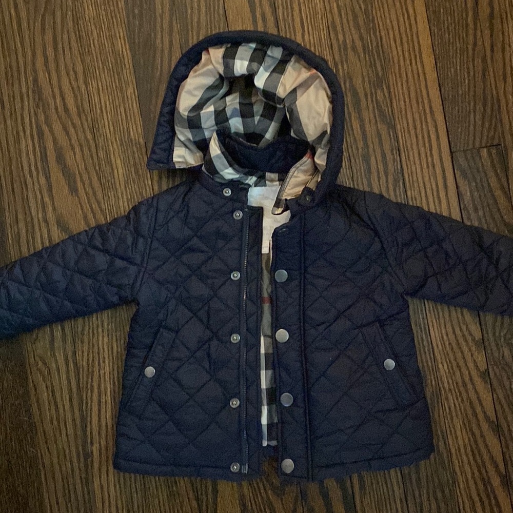 Burberry Baby 9m Diamond Quilted Hooded Jacket • Detachable
